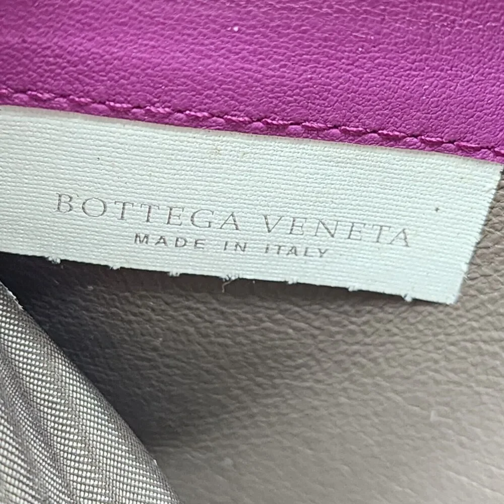 Bottega Veneta Intrecciato Leather Zip Around Wallet in Orchid